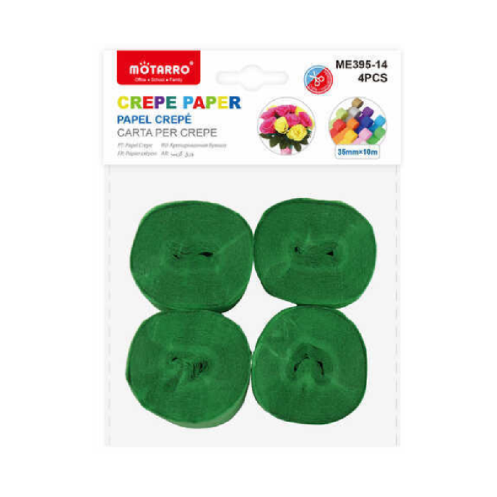 Crepe Streamer 3.5cm × 10m 4pcs Grass Green