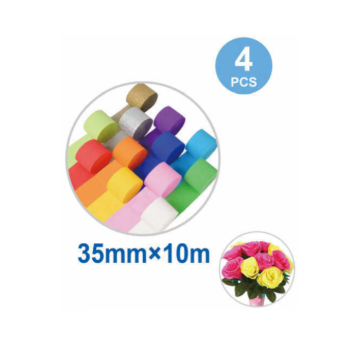 Crepe Streamer 3.5cm × 10m 4pcs Grass Green