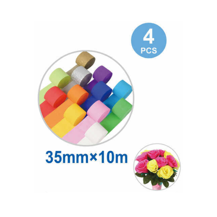 Crepe Streamer 3.5cm × 10m 4pcs Black