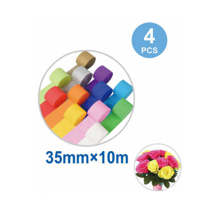 Crepe Streamer 3.5cm × 10m 4pcs Purple