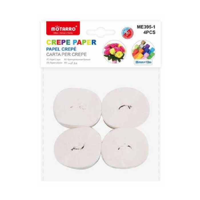 Crepe Streamer 3.5cm × 10m 4pcs White