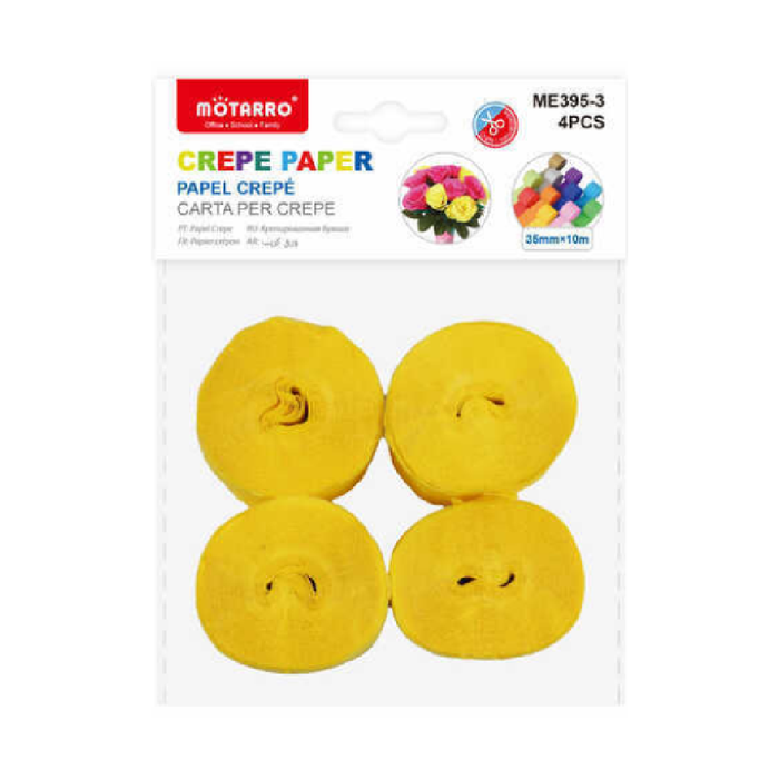 Crepe Streamer 3.5cm × 10m 4pcs Yellow