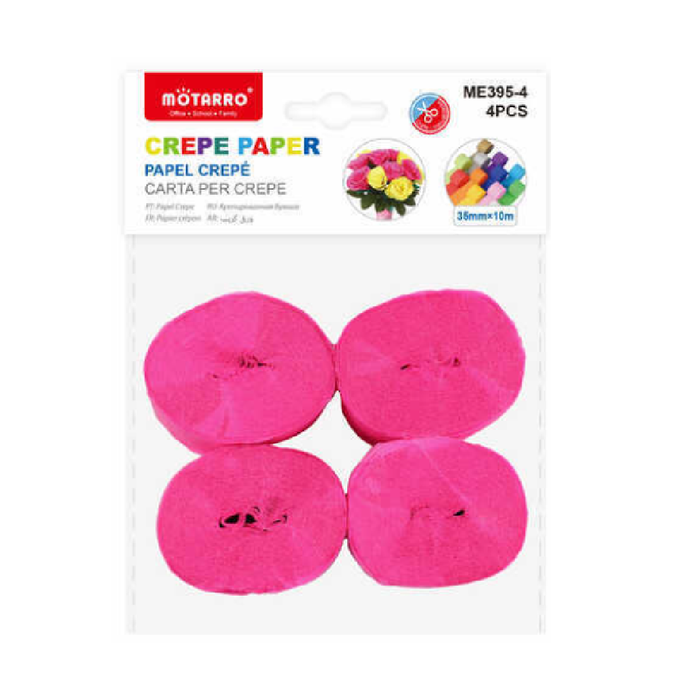 Crepe Streamer 3.5cm × 10m 4pcs Hot Pink