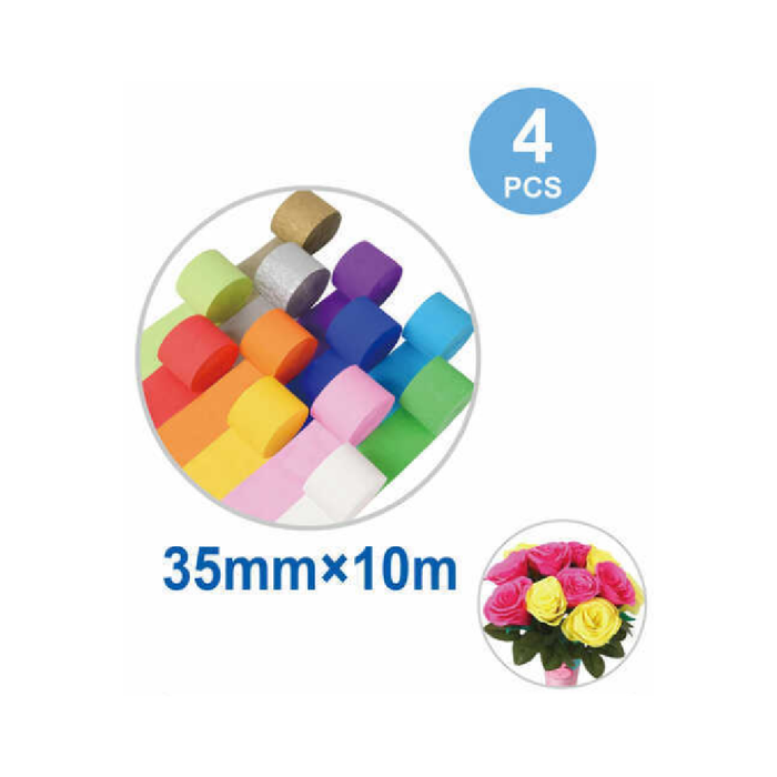 Crepe Streamer 3.5cm × 10m 4pcs Hot Pink