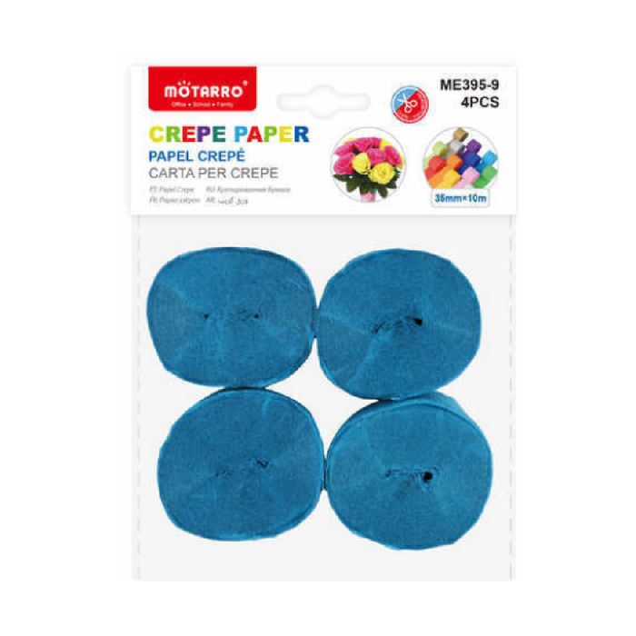Crepe Streamer 3.5cm × 10m 4pcs Blue