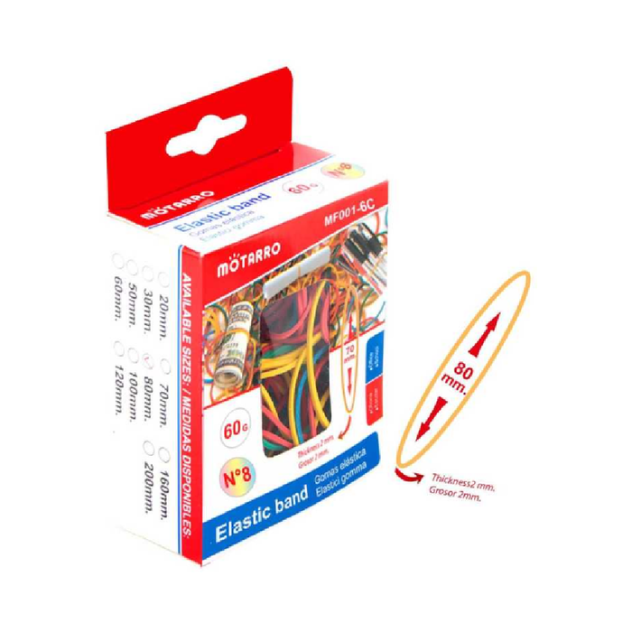 N.8 Rubber Bands Assorted 60g