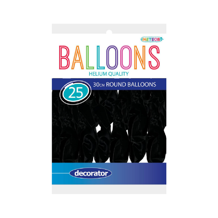 Black - 25 x 30cm (12") Decorator Balloons