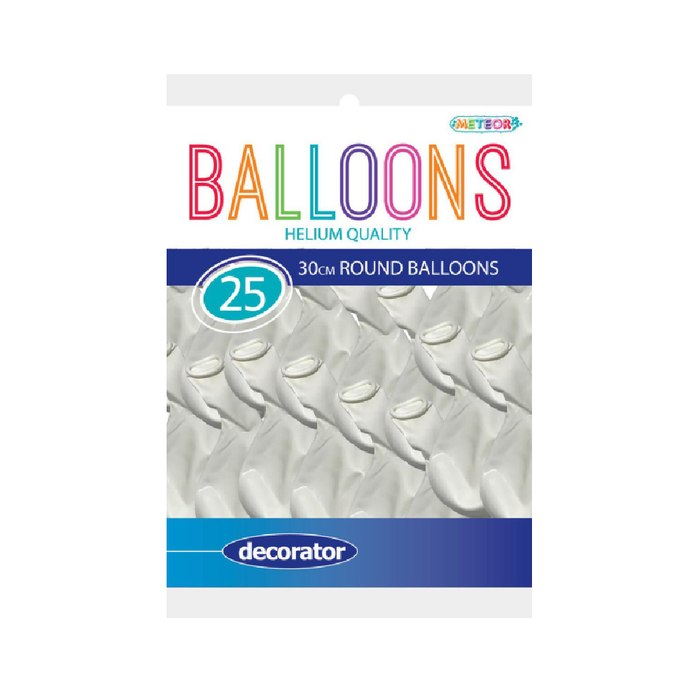 White - 25 x 30cm (12") Decorator Balloons