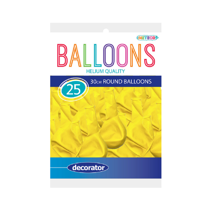 Yellow - 25 x 30cm (12") Decorator Balloons