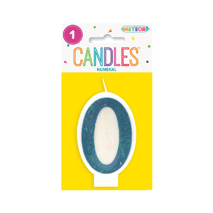 Numeral Candle 0 - Blue