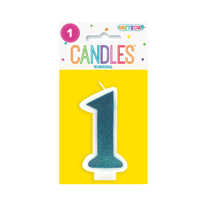 Numeral Candle 1 - Blue