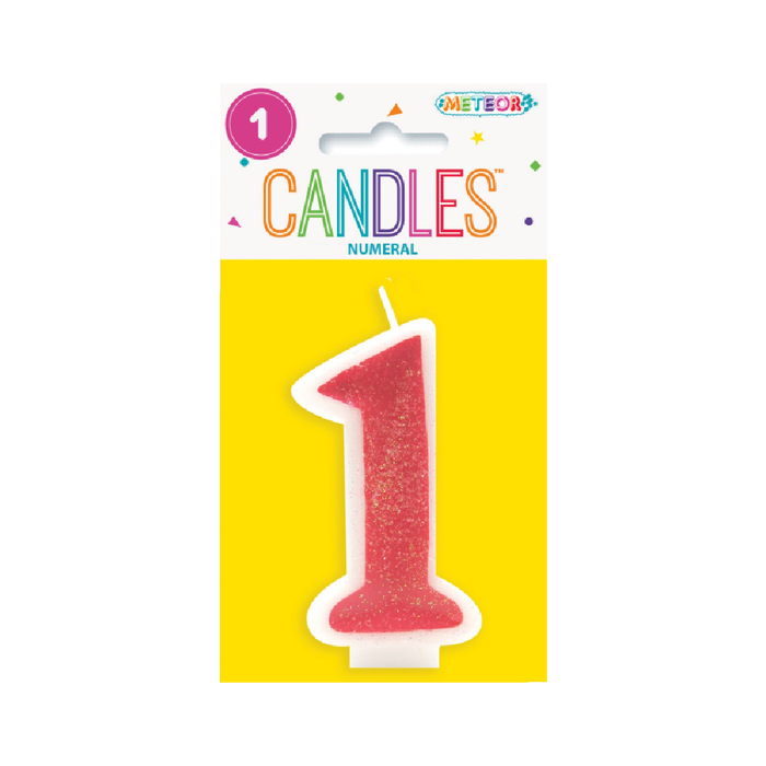 Numeral Candle 1 - Pink