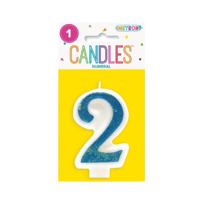 Numeral Candle 2 - Blue