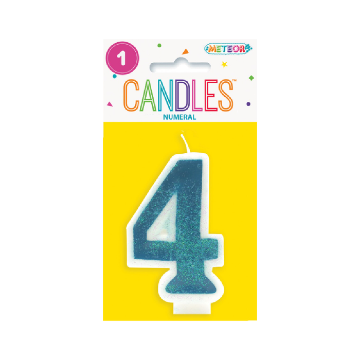 Numeral Candle 4 - Blue