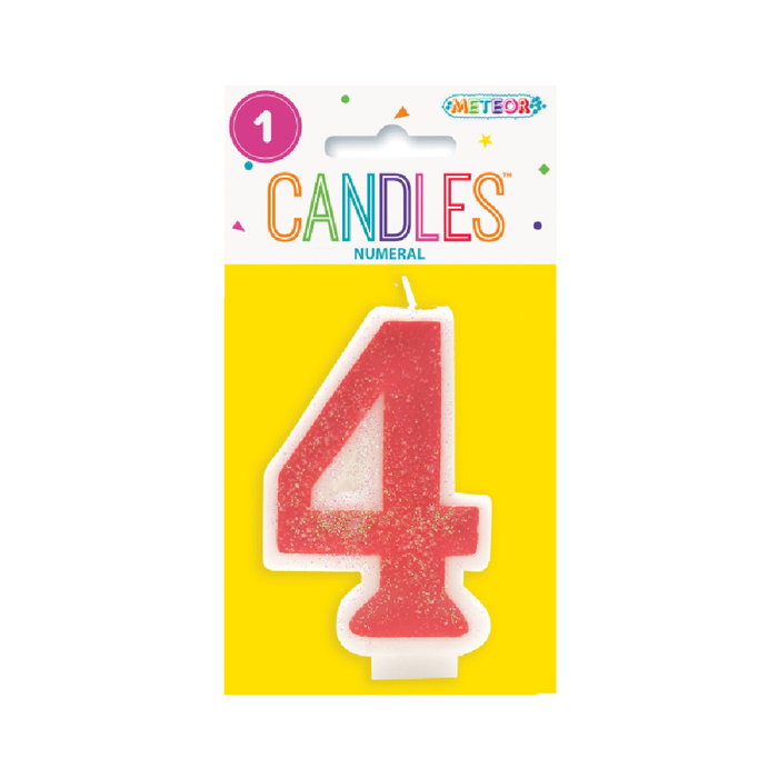 Numeral Candle 4 - Pink