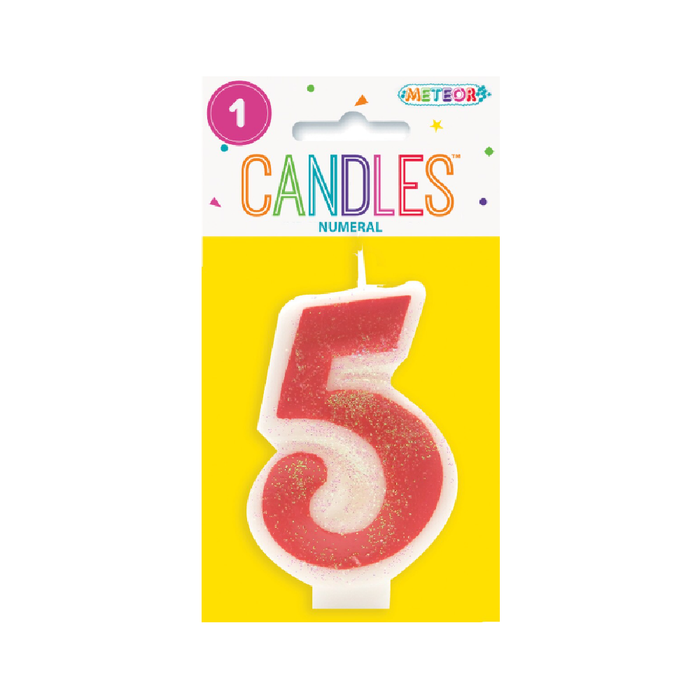 Numeral Candle 5 - Pink