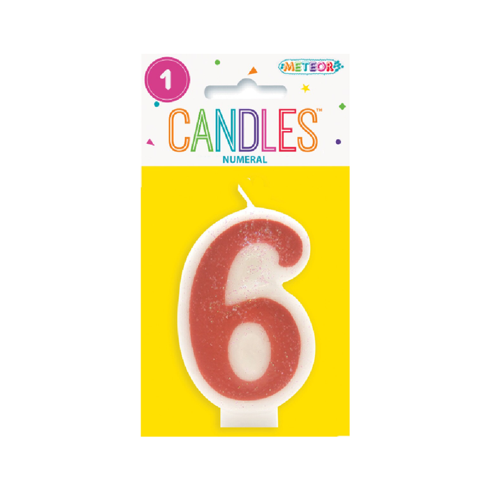Numeral Candle 6 - Pink