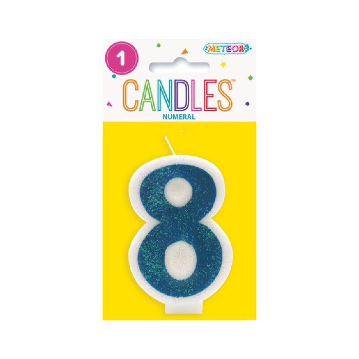 Numeral Candle 8 - Blue
