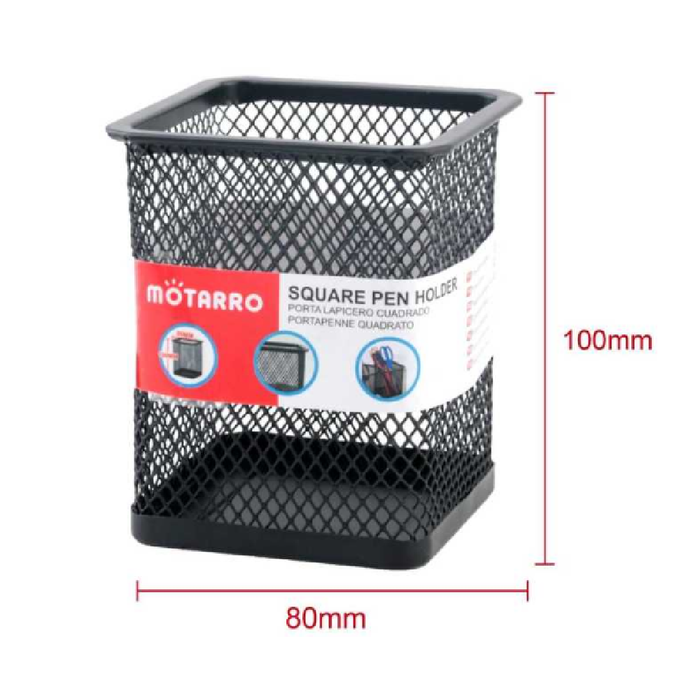 Pencil Holder Square Black 80x100