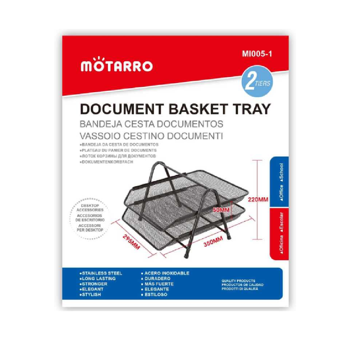 2 Layers Document Tray Black