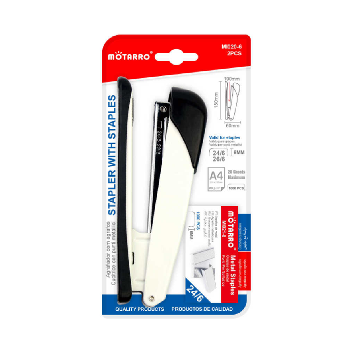 Stapler with Staples 24/6Black/Blue