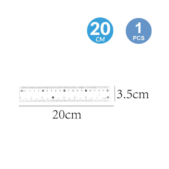 Plastic Ruler Clear 20cm