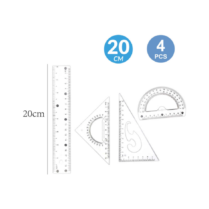 Ruler Set 4pcs 20cm (Geometry)