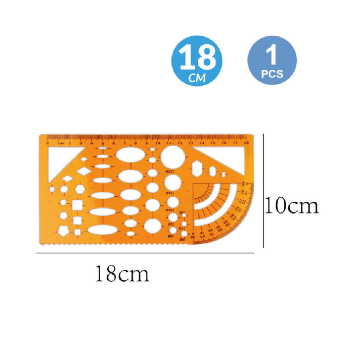 Template Assorted Ruler 18cm