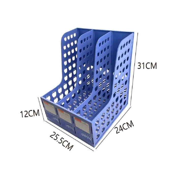 3 Section Magazine Rack Black/Blue