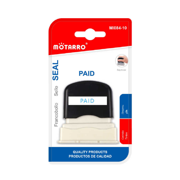 Pre-Inked Office Stamp PAID Blue