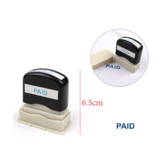 Pre-Inked Office Stamp PAID Blue