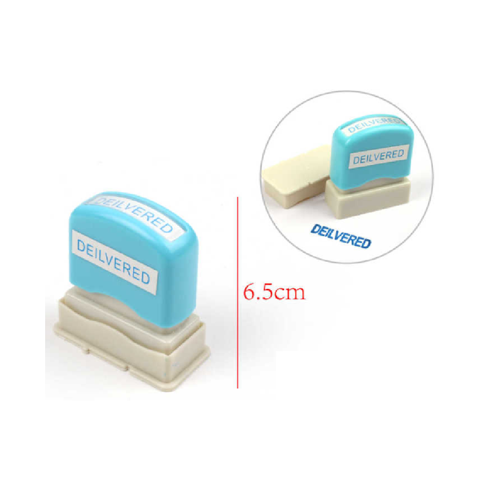 Pre-Inked Office Stamp DELIVERED Blue