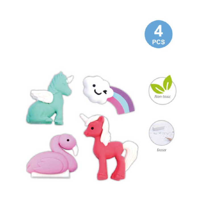 Erasers Unicorn 4pcs
