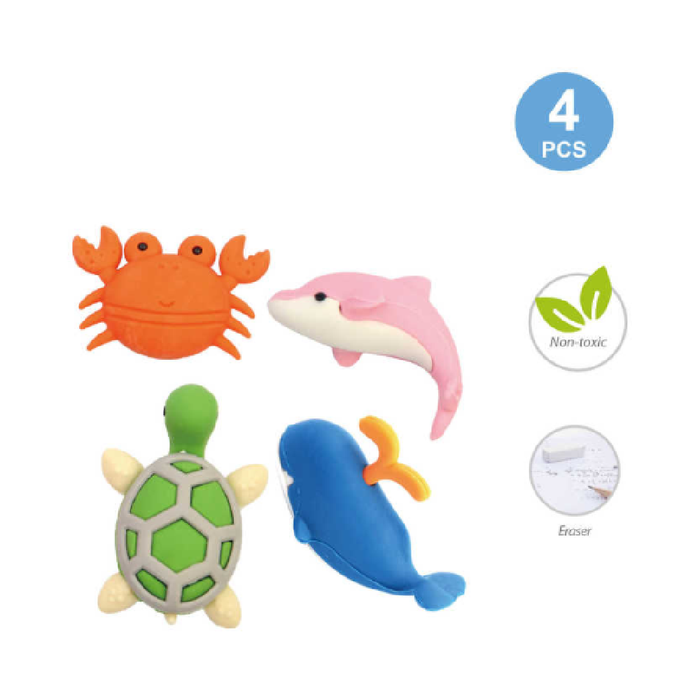 Erasers Sea Animals 4pcs