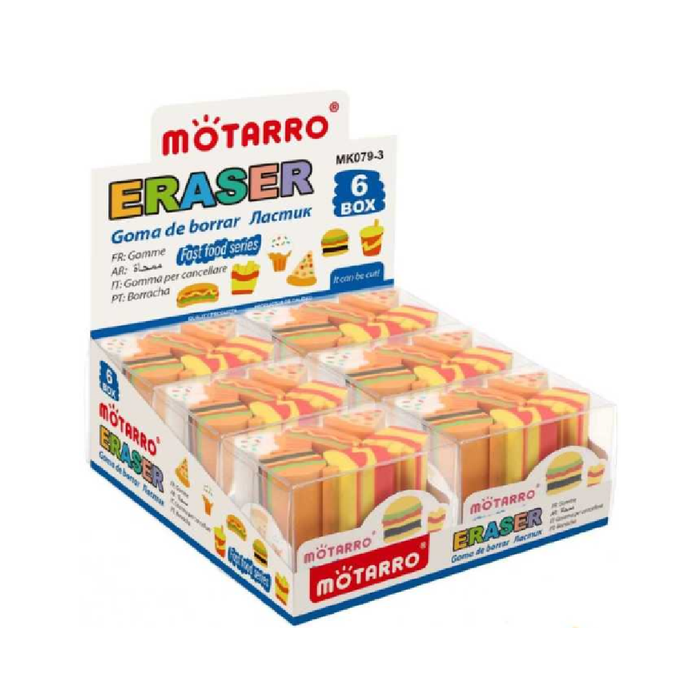 Fancy Eraser Set 6pcs Burger