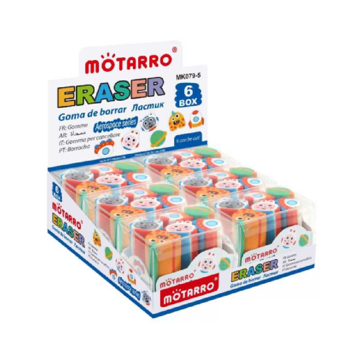 Fancy Eraser Set 6pcs Space