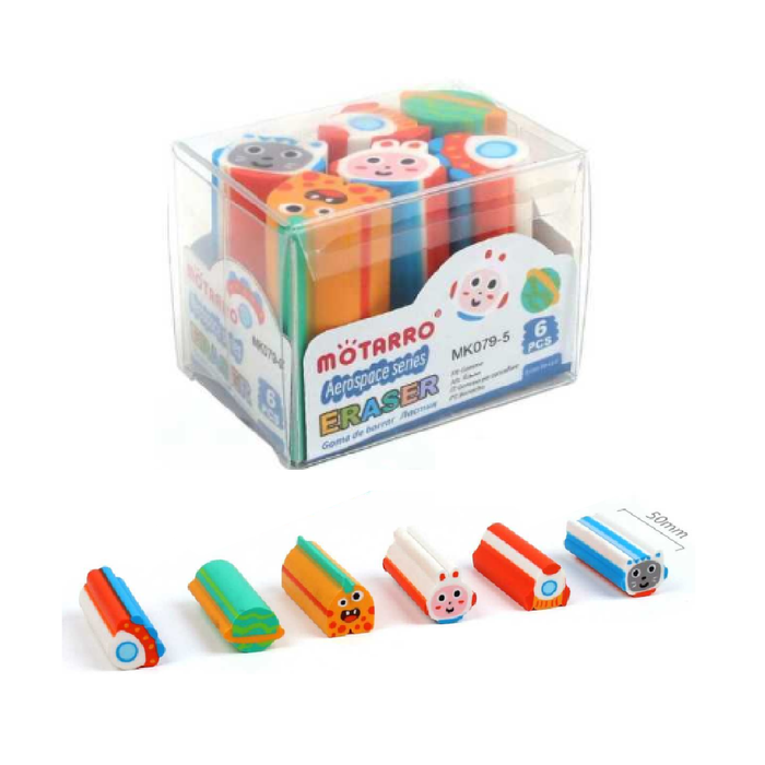 Fancy Eraser Set 6pcs Space