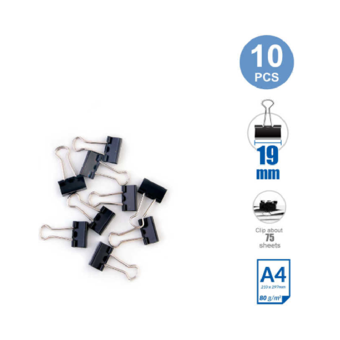 Foldback Clips Black 1910pcs