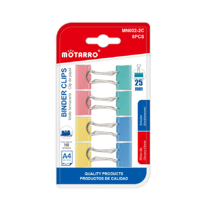 Foldback Clips Assorted Colors 258pcs