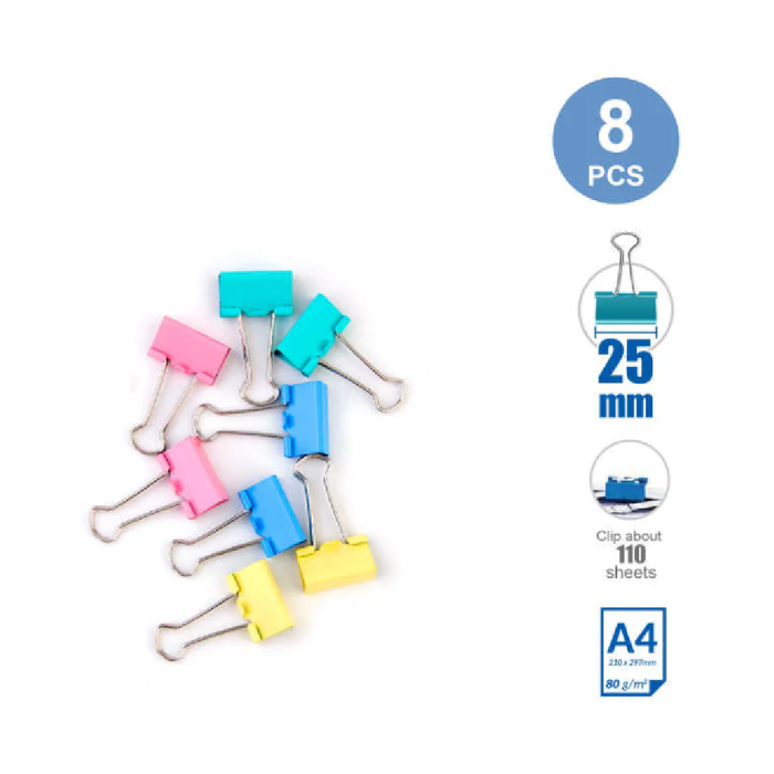 Foldback Clips Assorted Colors 258pcs