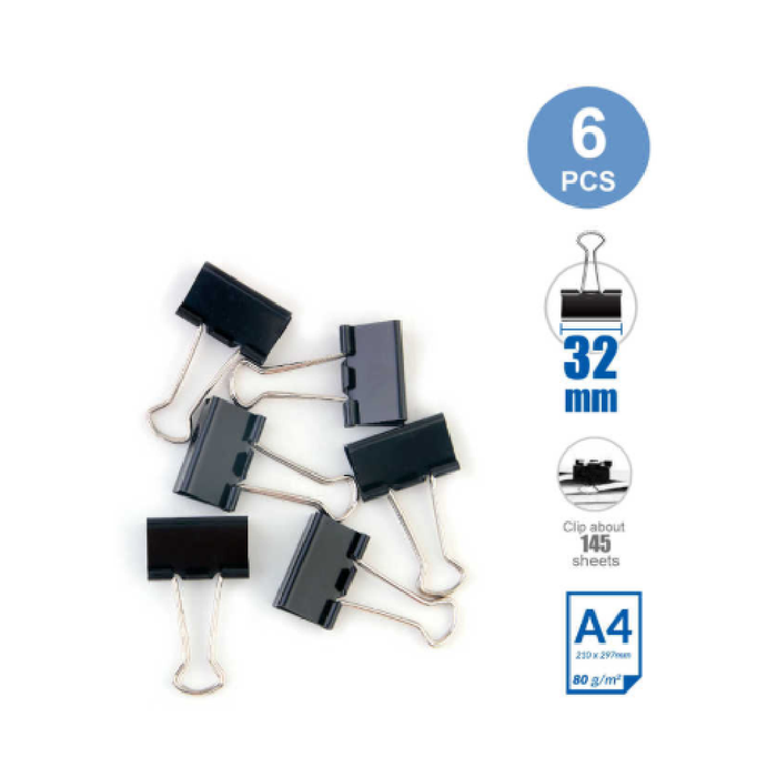Binder Clips 32mm 6pcs