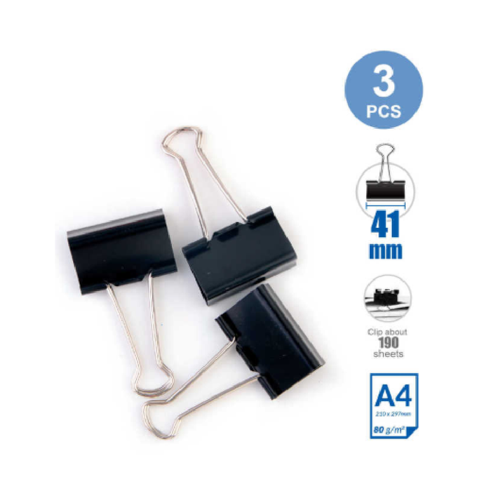 Foldback Clips Black 41mm 3pcs