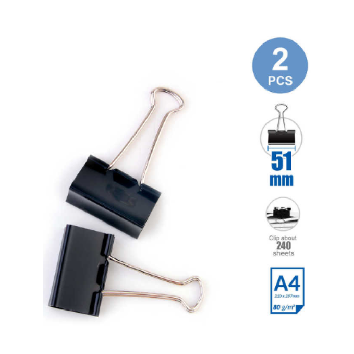 Foldback Clips Black 51mm 2pcs