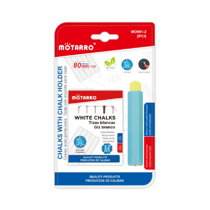 Chalks & Leads with Holder White 12pcs