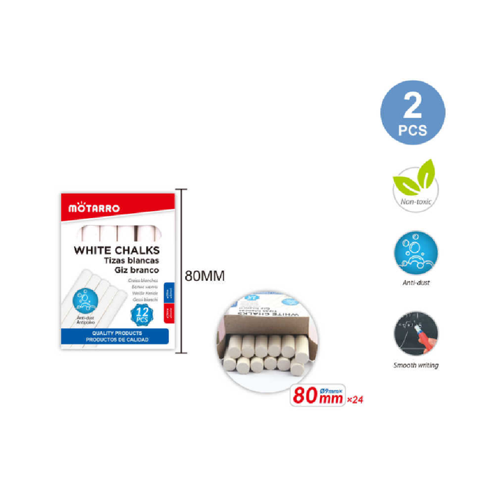 White Chalks 12pcs 2packs