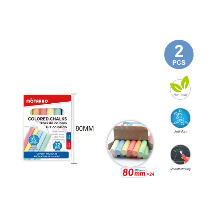 Colored Chalks 12pcs 2packs