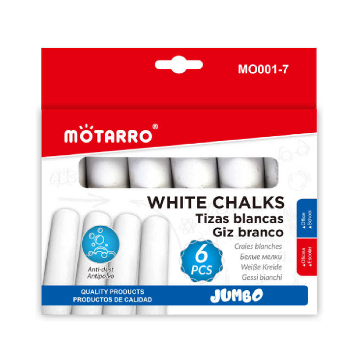 Jumbo Chalks & Leads White 2.5cm 6pcs