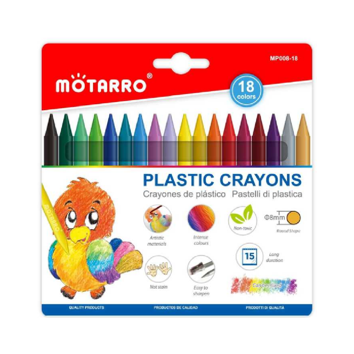 Plastic Crayons Set of 18