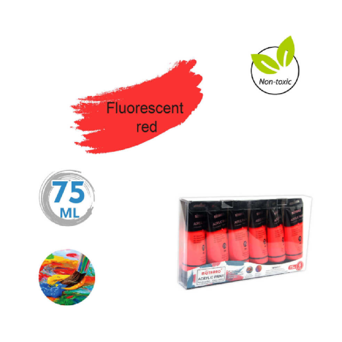 Acrylic Paint Fluorescent Red 75ml