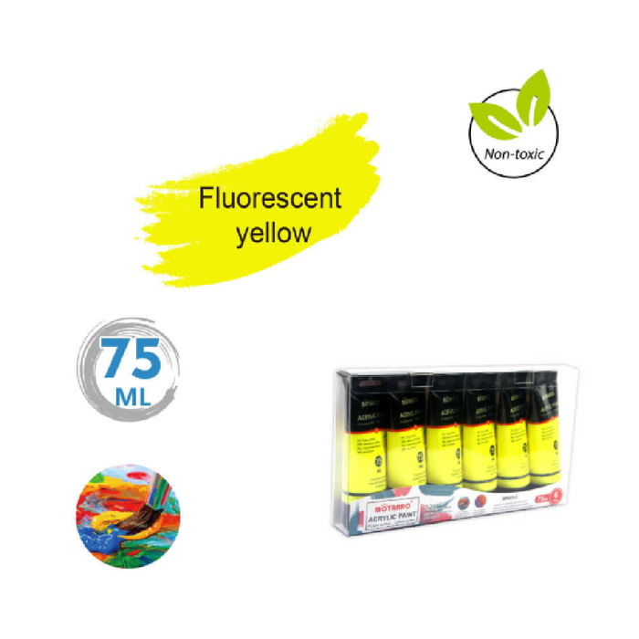 Acrylic Paint Fluorescent Yellow 75ml